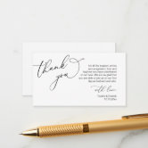 Modern Dark Grey Script, Wedding Thank you Enclosure Card