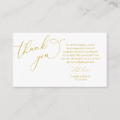 Wedding Thank you, in Modern romantic theme  Enclosure Card (Front)