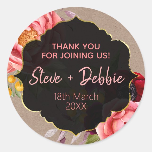 Wedding Thank You Lip Balm Soy Candle Classic Round Sticker (Front)