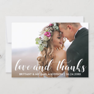 Wedding Thank You Love and Thanks Photo Card