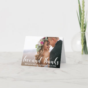 Wedding Thank You Love and Thanks Photo Note Card