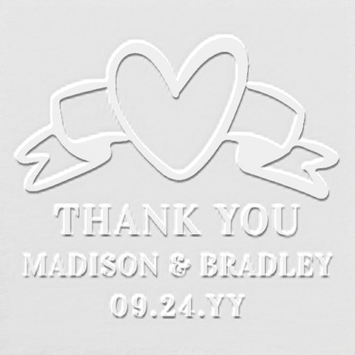 Wedding Thank You Love Heart Personalized Embosser