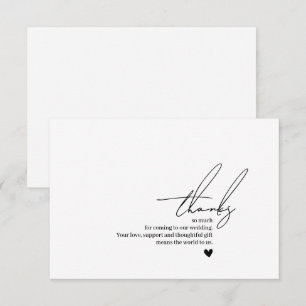 Wedding Thank You Message Calligraphy Script Card