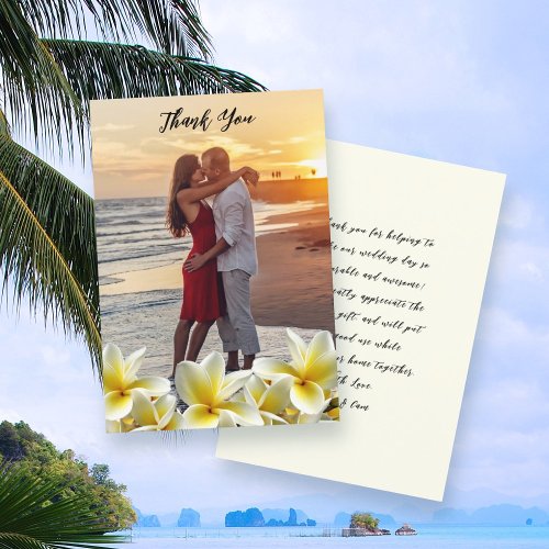 Wedding Thank You Message Photo Frangipani Cards