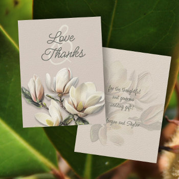 Wedding Thank You Message Southern Magnolia Cards by sandpiperWedding at Zazzle