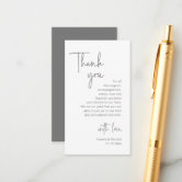 Modern Dark Grey Script, Wedding Thank you Enclosure Card