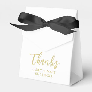 Wedding Thank You Modern Minimal White Favor Boxes