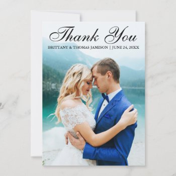 Wedding Thank You Modern Photo Card Bt by HappyMemoriesPaperCo at Zazzle