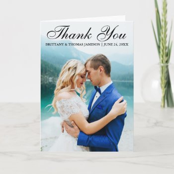 Wedding Thank You Modern Photo Fold Card Bt by HappyMemoriesPaperCo at Zazzle