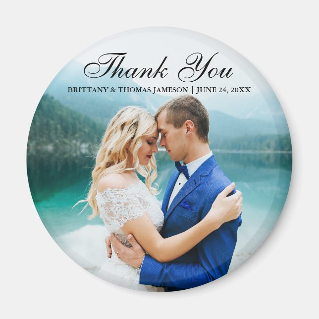 Wedding Thank You Modern Photo Magnet BT R (Front)