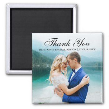 Wedding Thank You Modern Photo Magnet Bt S by HappyMemoriesPaperCo at Zazzle
