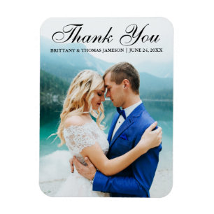 Wedding Thank You Modern Photo Magnet L