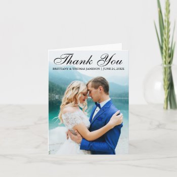 Wedding Thank You Modern Photo Note Card Bt by HappyMemoriesPaperCo at Zazzle