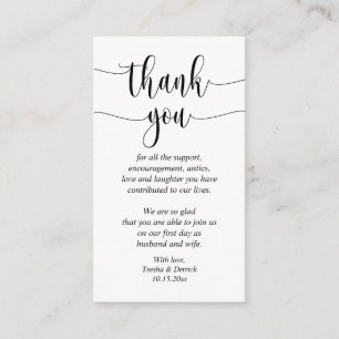 Wedding Thank you, Modern Script Enclosure Card