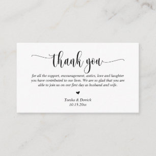 Wedding Thank you, Modern Script Enclosure Card