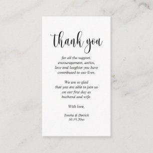 Wedding Thank you, Modern Script Enclosure Card