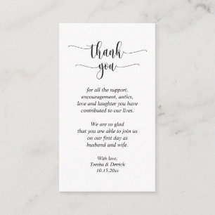 Wedding Thank you, Modern Script Enclosure Card