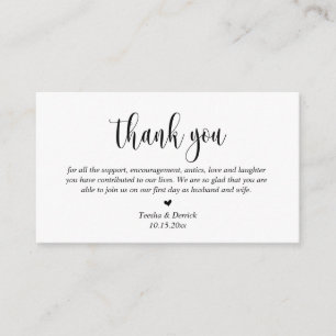 Wedding Thank you, Modern Script Enclosure Card
