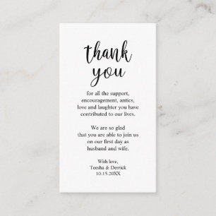 Wedding Thank you, Modern Simple Rustic Enclosure