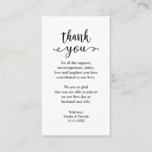 Wedding Thank you, Modern Simple Rustic Enclosure Card