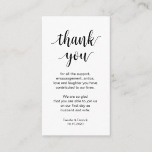 Wedding Thank you, Modern Simple Script Enclosure Card