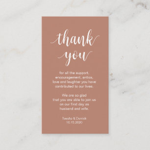 Wedding Thank you, Modern Simple Script Enclosure Card