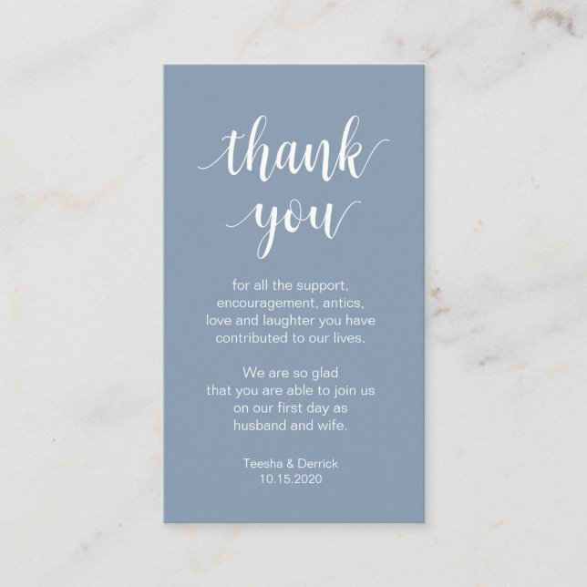 Wedding Thank you, Modern Simple Script Enclosure Card (Front)