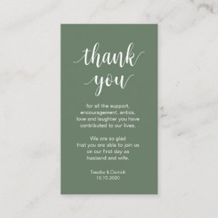 Wedding Thank you, Modern Simple Script Enclosure Card