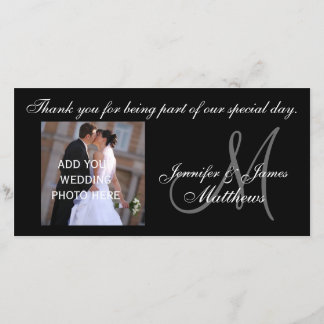 Wedding Thank You Monogram and Message Card