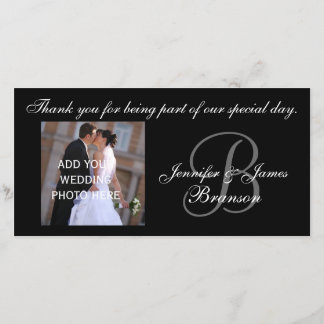 Wedding Thank You Monogram B and Message Card