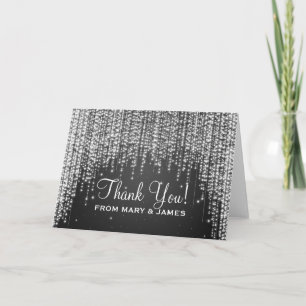 Wedding "Thank you" Night Dazzle Black Letterpress Thank You Card