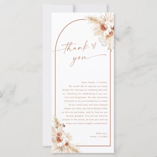 Wedding Thank You Note Boho Napkin Thank You Note