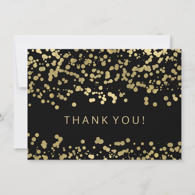 Wedding Thank You Note Gold Foil Confetti Card (Front)