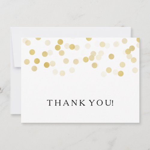 Wedding Thank You Note Gold Foil Glitter Lights