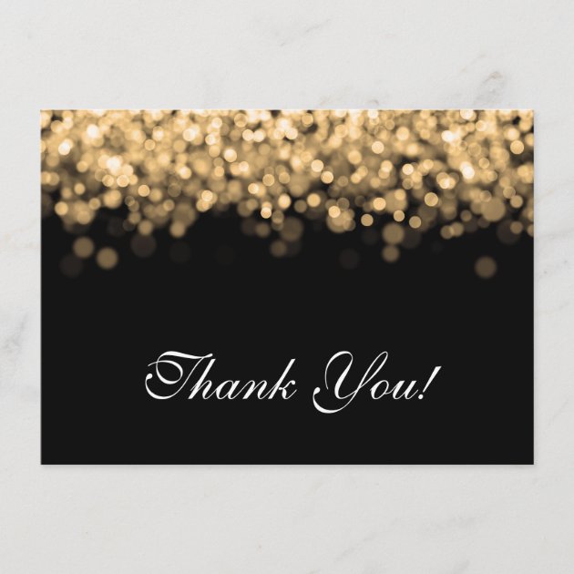 Wedding Thank You Note Gold Lights