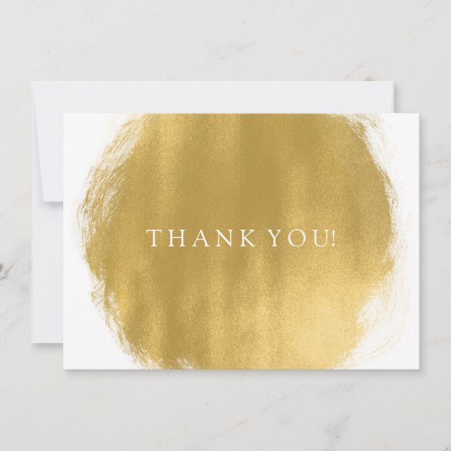 Wedding Thank You Note Gold Paint Look Card (Front)