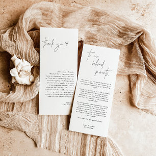 Wedding Thank You Note, Minimalist Wedding Napkin 