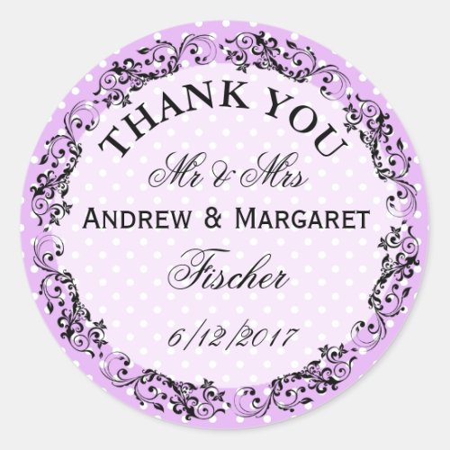 Wedding Thank You Note Stickers Personalized