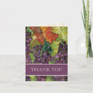Wedding Thank You Notes, Autumn Grape Leaf Card