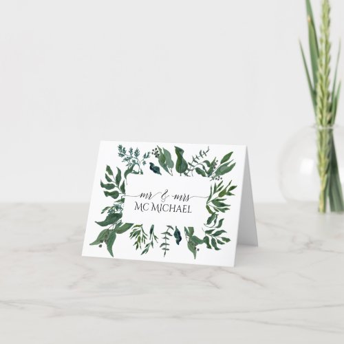 Wedding Thank You Notes Emerald Forest Foliage