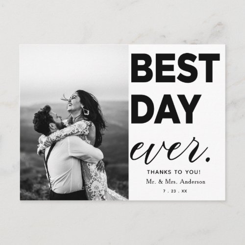 Wedding Thank You Photo Best Day Ever Postcard