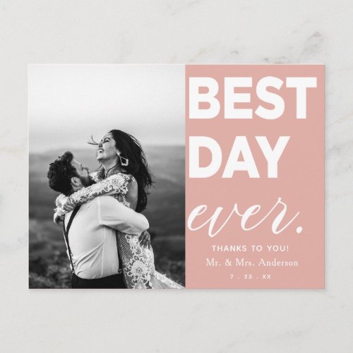 Wedding Thank You Photo Best Day Ever Postcard