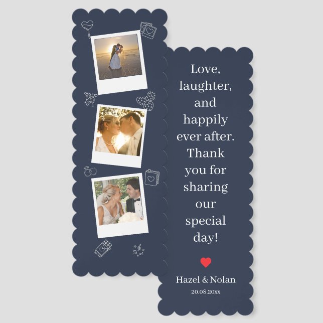 Wedding Thank You Photo Bookmarks (Front & Back)