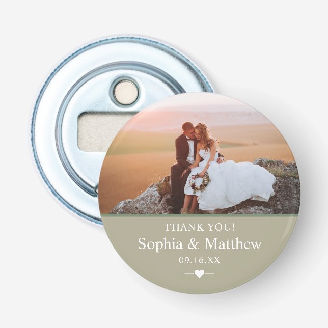 Wedding Thank You Photo Bottle Opener (Front)