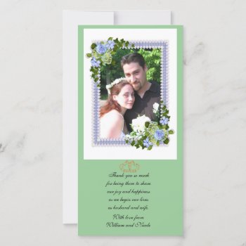 Wedding Thank You Photo Card Floral Design by Irisangel at Zazzle