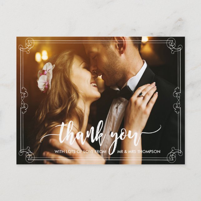 wedding thank you photo card personalized (Front)