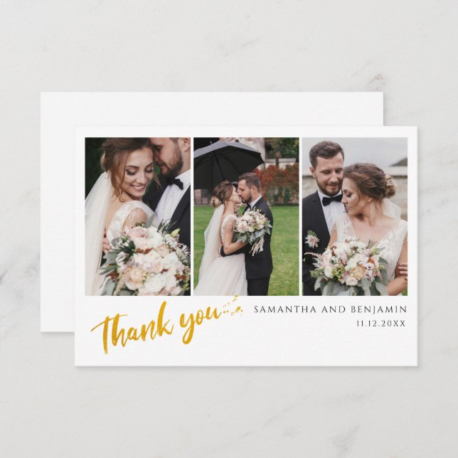 Wedding Thank You Photo Collage Note Card (Front/Back)