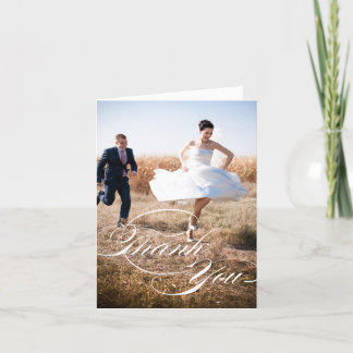 WEDDING THANK YOU PHOTO FOLDED CARD | WHITE SCRIPT