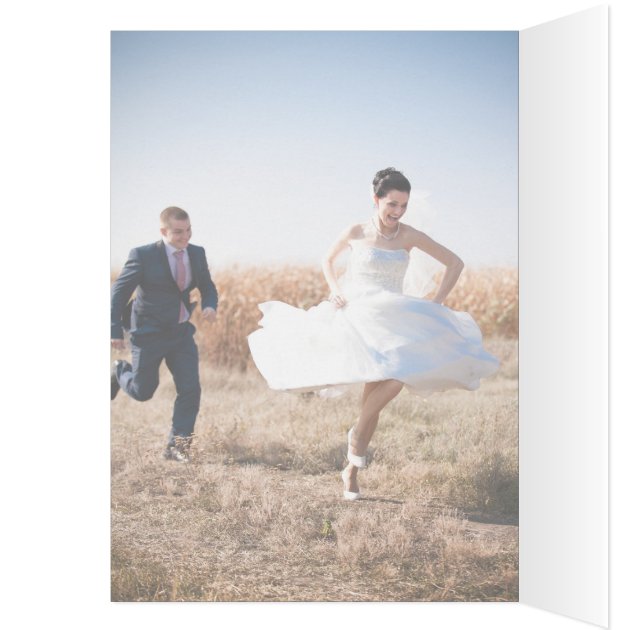 WEDDING THANK YOU PHOTO FOLDED CARD | WHITE SCRIPT