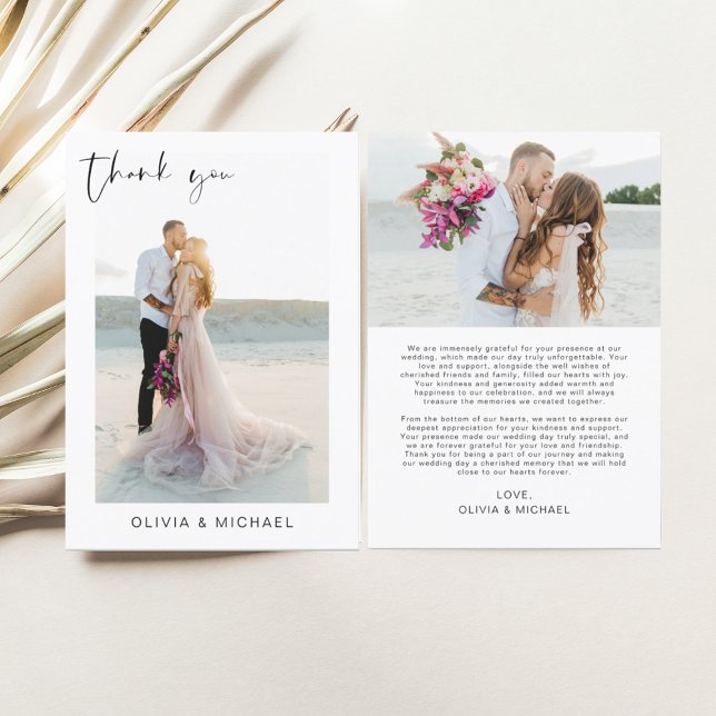 Wedding Thank You Photo Minimalist Card (Creator Uploaded)